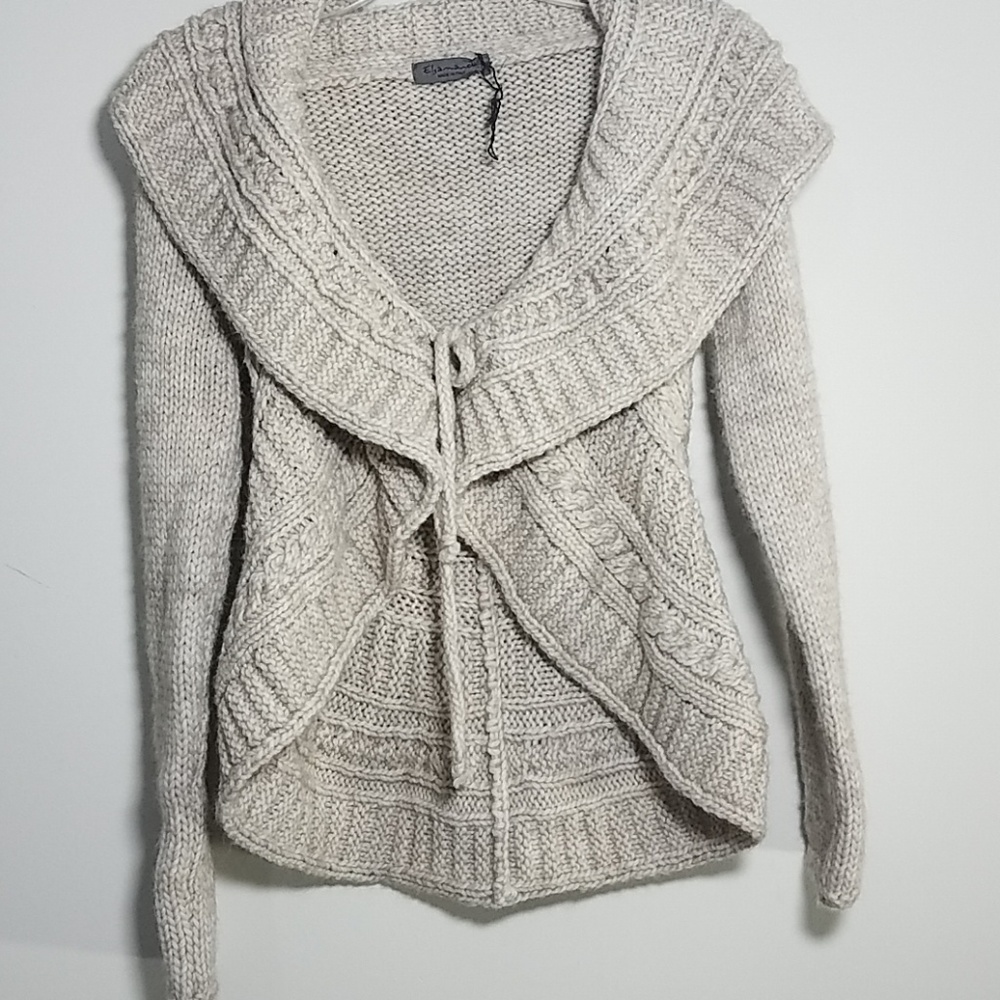 Eslamanda ruffle Wool tie cardigan sweater - Picture 1 of 5